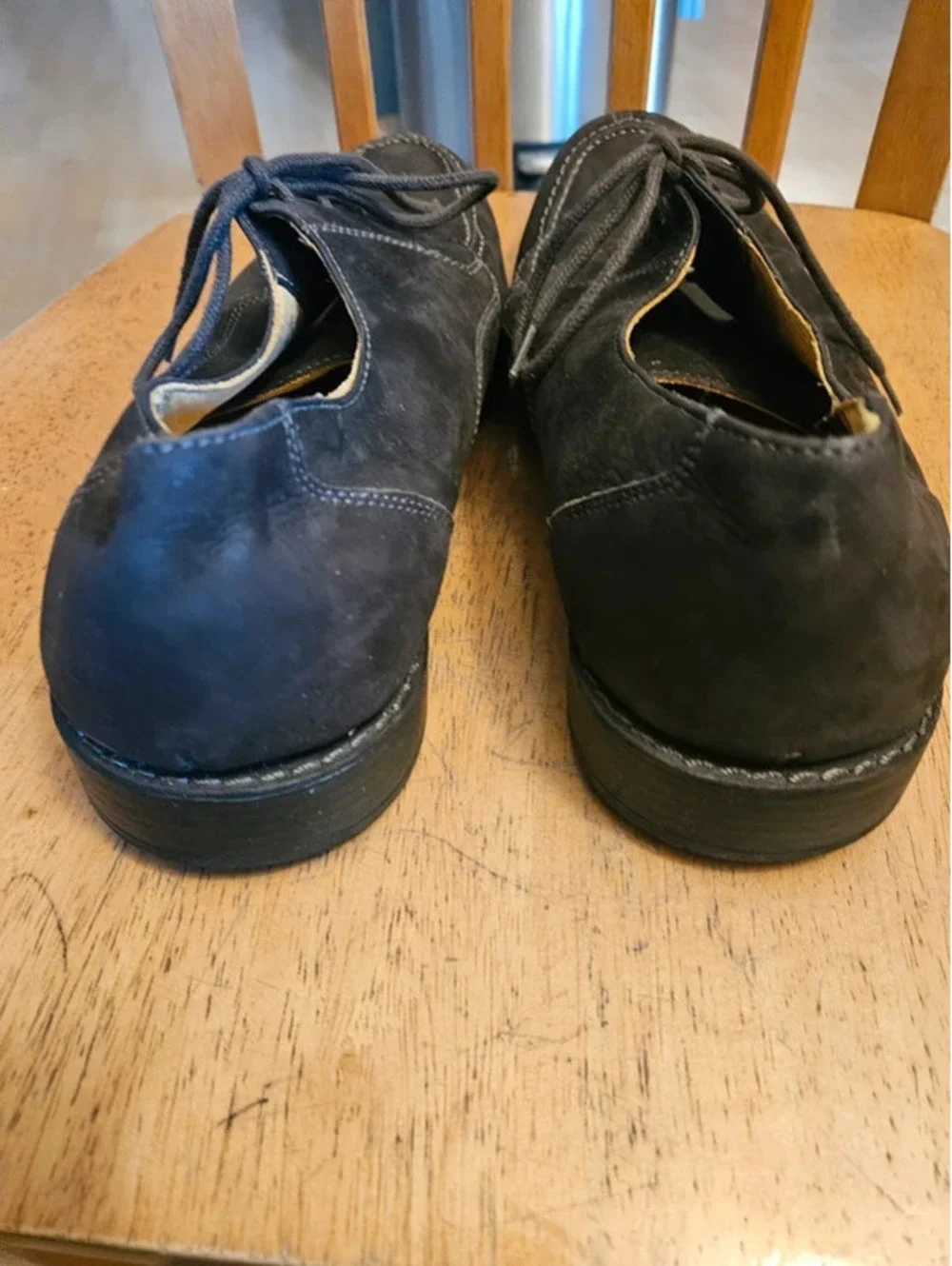 Sandro Men's Black Nubuck Leather Oxford Shoes Comfort Soft Gel Brazil 10.5D